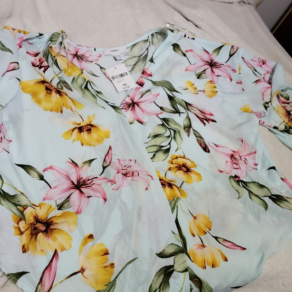 Forever 21+ Tie front Blouse